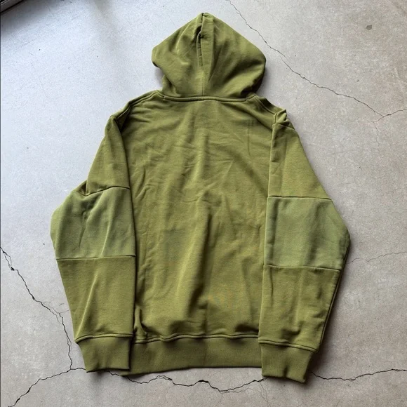 The North Face Forest Olive Green Terry Relaxed Men's Hoodie - Picture 2 of 4